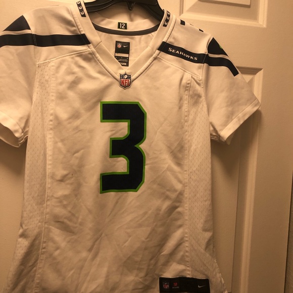 Nike Players NFL Seattle Seahawks #3 Wilson Jersey White Size Medium - Picture 6 of 14